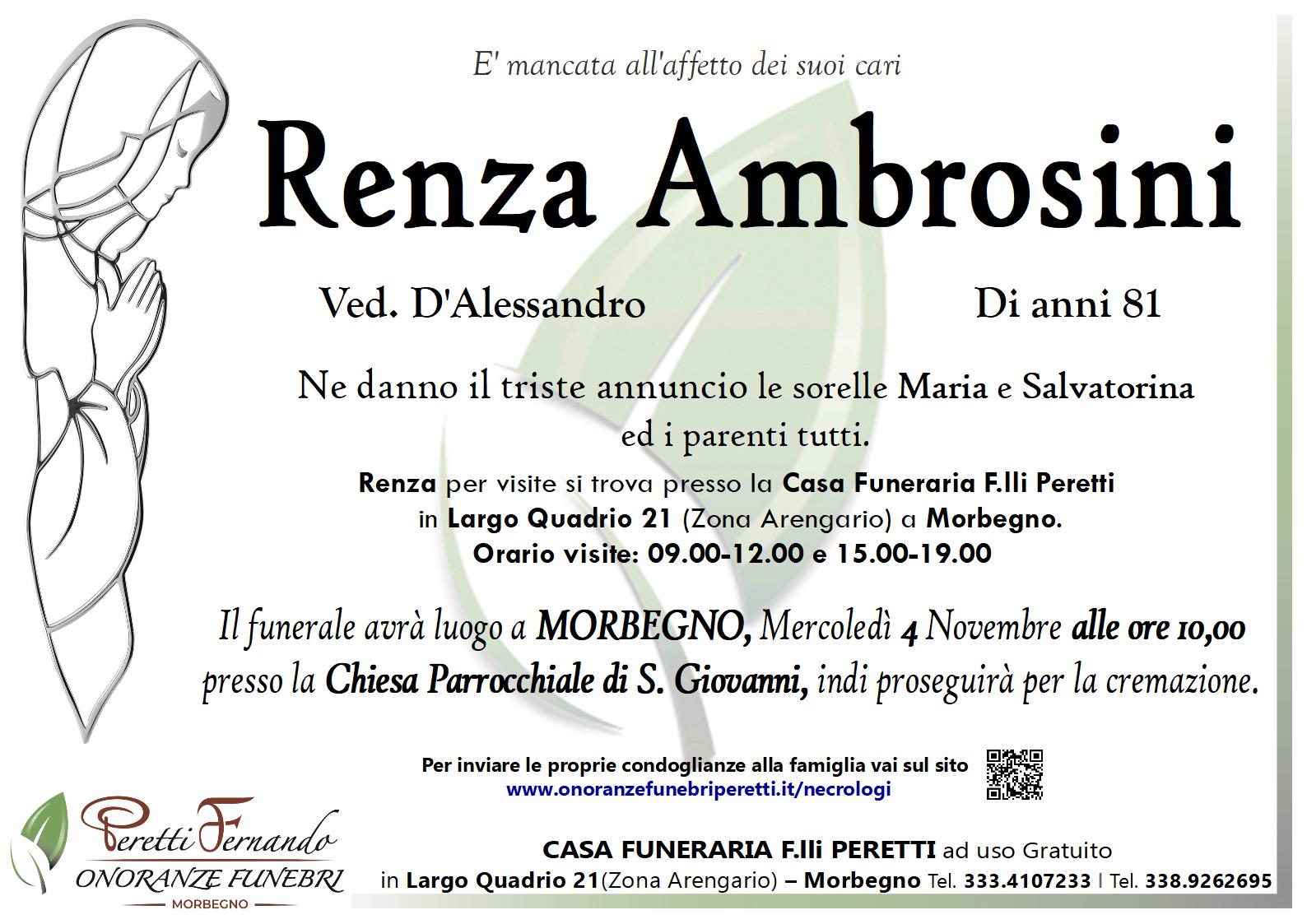 renza ambrosini necrologio
