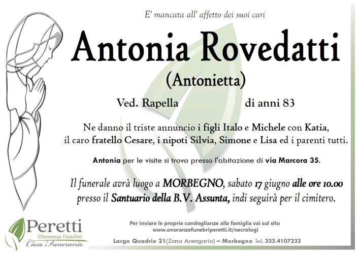 giuseppina pasina necrologio