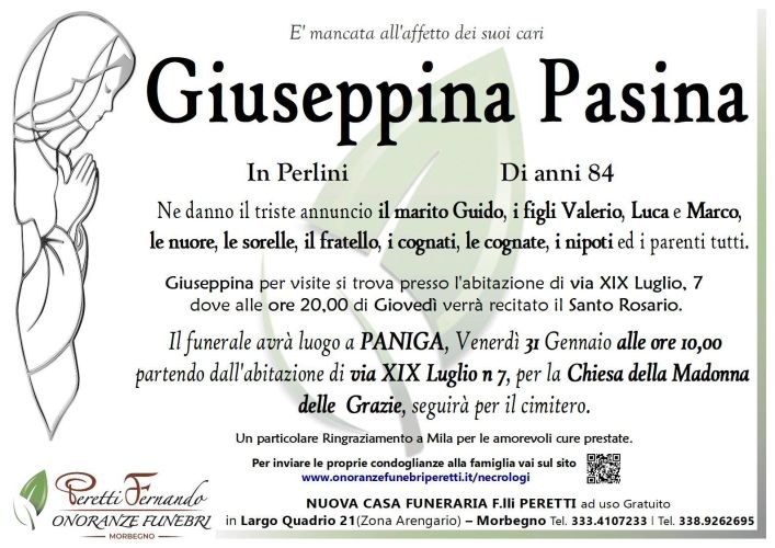 giuseppina pasina necrologio
