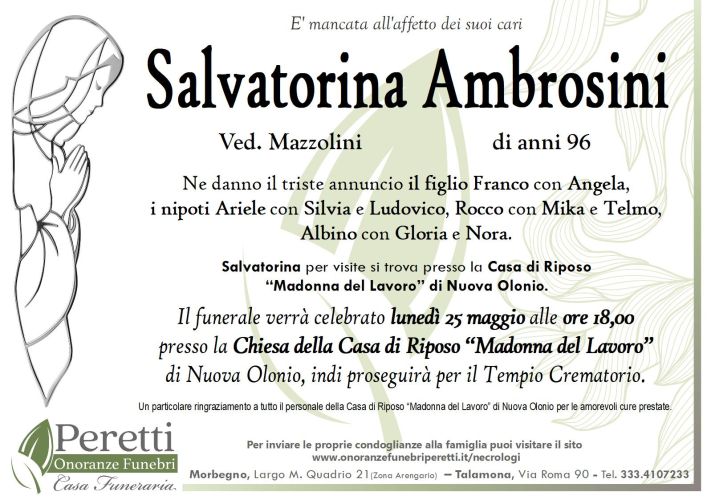 giuseppina pasina necrologio
