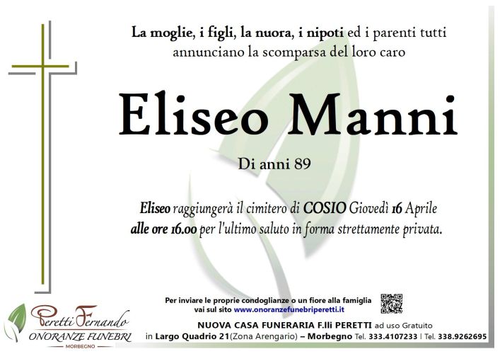 eliseo manni necrologio