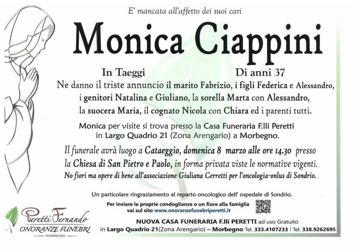 monica ciappini necrologio