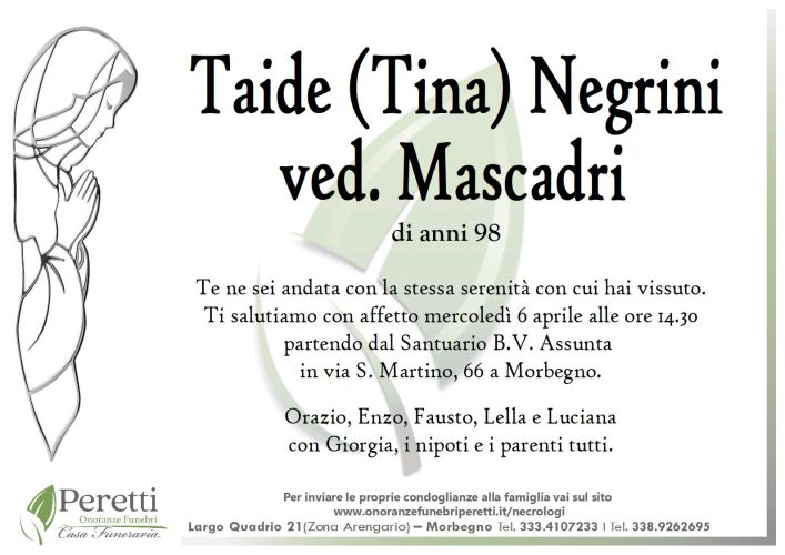 giuseppina pasina necrologio