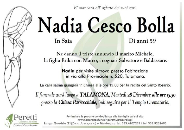 giuseppina pasina necrologio