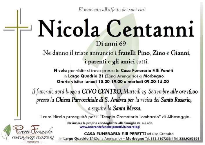 nicola centanni necrologio
