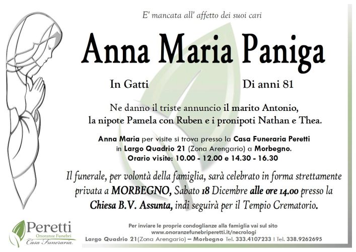 giuseppina pasina necrologio