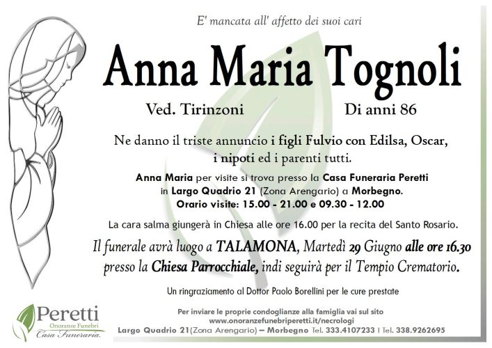 giuseppina pasina necrologio