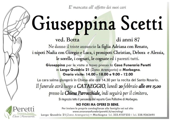 giuseppina pasina necrologio