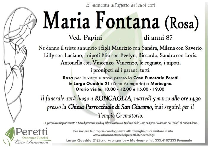 giuseppina pasina necrologio