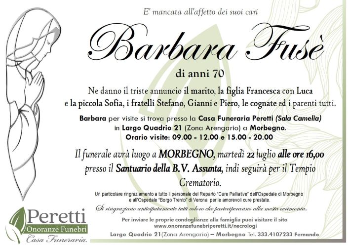 giuseppina pasina necrologio