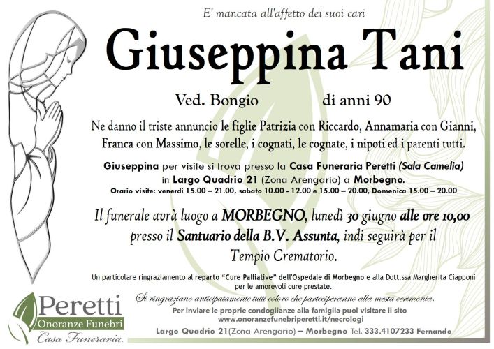 giuseppina pasina necrologio