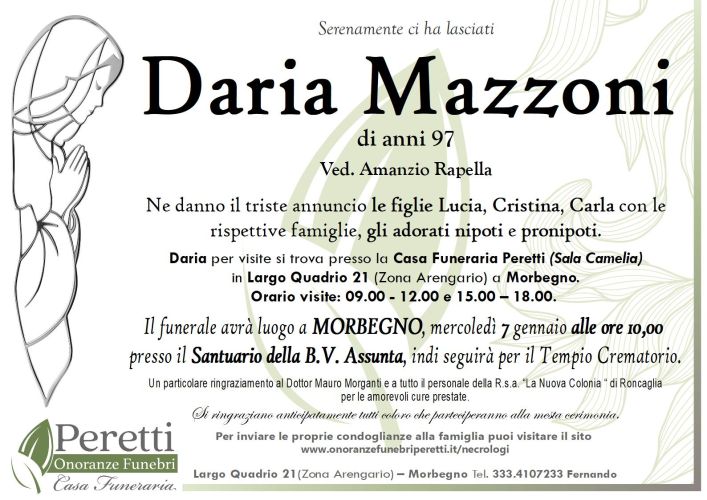 giuseppina pasina necrologio