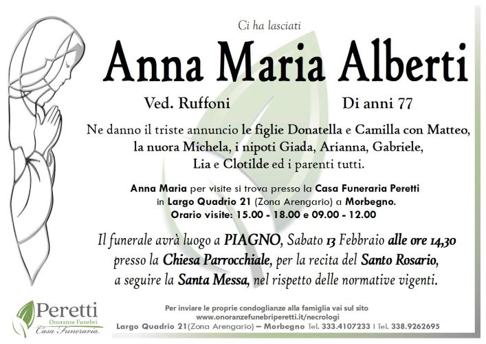 giuseppina pasina necrologio