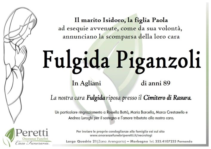 giuseppina pasina necrologio