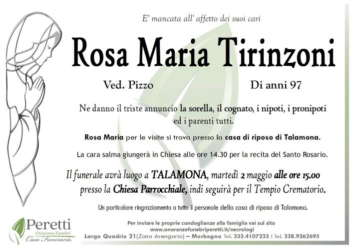 giuseppina pasina necrologio